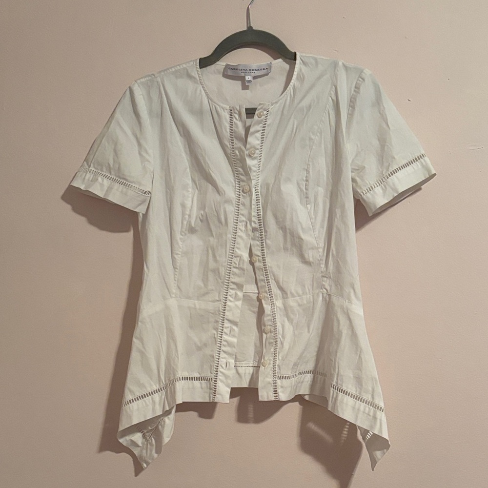 Carolina Herrera Cream Button-Down Shirt